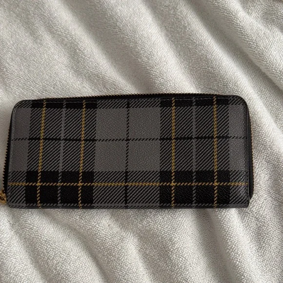 Coach Black and Gray Plaid Wallet - Picture 4 of 4